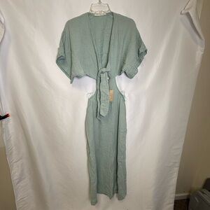 Studio Laloba tie front cut out maxi dress mint green NWT sz S/M